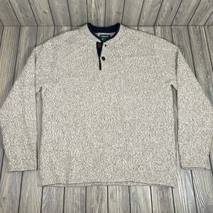 Orvis Vintage Men Wool Blend‎ Henley Sweater 2 Button 90s Y2K Outdoor Sz L Marl